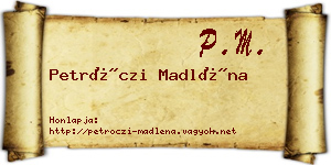 Petróczi Madléna névjegykártya