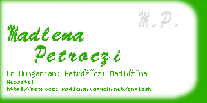 madlena petroczi business card